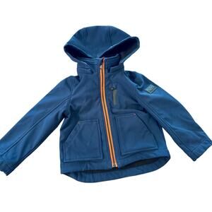 Michael Kors Toddler Soft Shell Navy & Orange Jacket with Logo Patch, Size 3T
